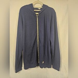 Marine Layer Full Zip Hoodie L Navy Blue Cotton Tencel Made in USA